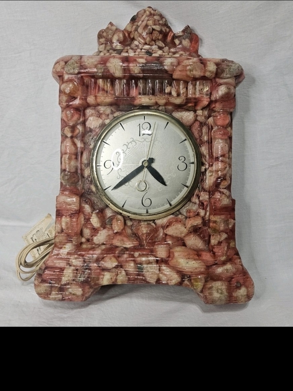 Vintage Pink Peach Lanshire Vomit Clock Works Resin Rocks